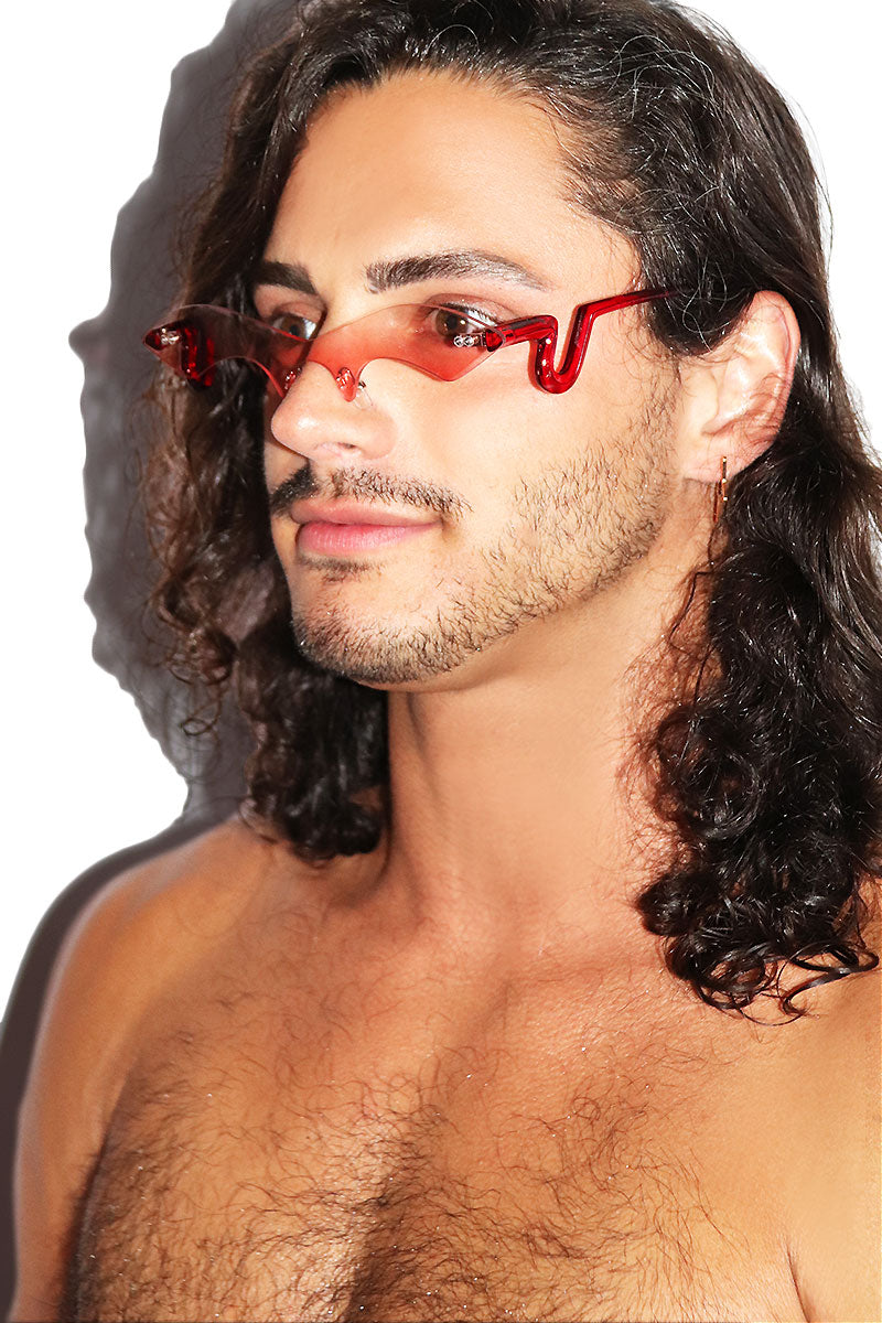 Water Waves Acrylic Sunglasses- Red