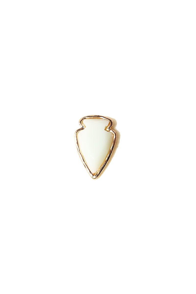 Arrowhead Single Earring-White