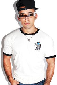 Cool Astronaut Ringer Tee-White
