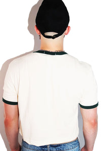 Avocado Hoe Ringer Crop Tee-Cream