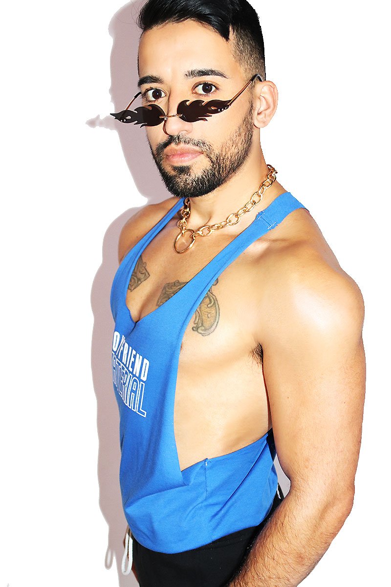 Boyfriend Material String Tank- Royal