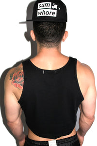 Balls Deep Crop Racerback Tank-Black