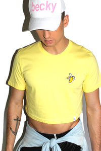 Banana Patch Crop Tee-Yellow