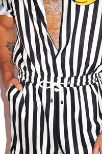 Bananas Stripe Romper- Black