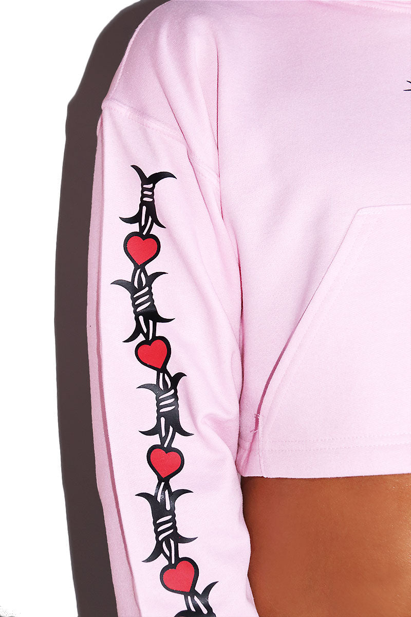 Tough Love Long Sleeve Hoodie- Pink