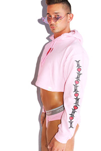 Tough Love Long Sleeve Hoodie- Pink