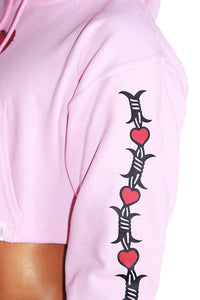 Tough Love Long Sleeve Hoodie- Pink