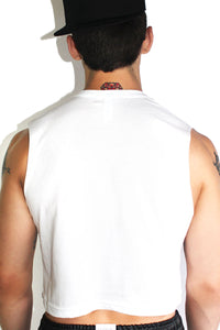 Basic Bitches Not Needed Crop Tank-White
