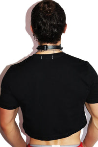 Bat Wing Crop Tee- Black