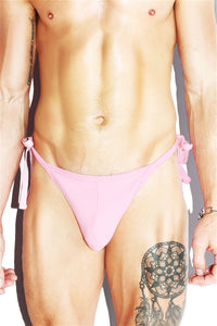 Core Tied Up String Thong - Pink