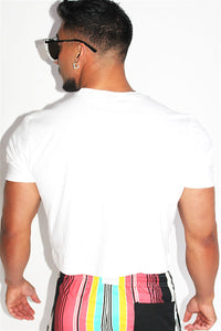 Beach Ball Pasties Crop Tee-White