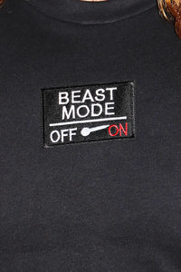 Beast Mode On Crop Low Armhole Tank- Black