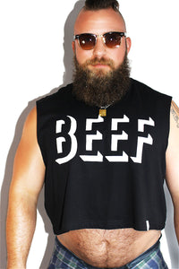 PLUS: BEEF Crop Tank-Black