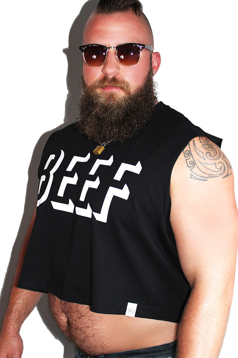 PLUS: BEEF Crop Tank-Black