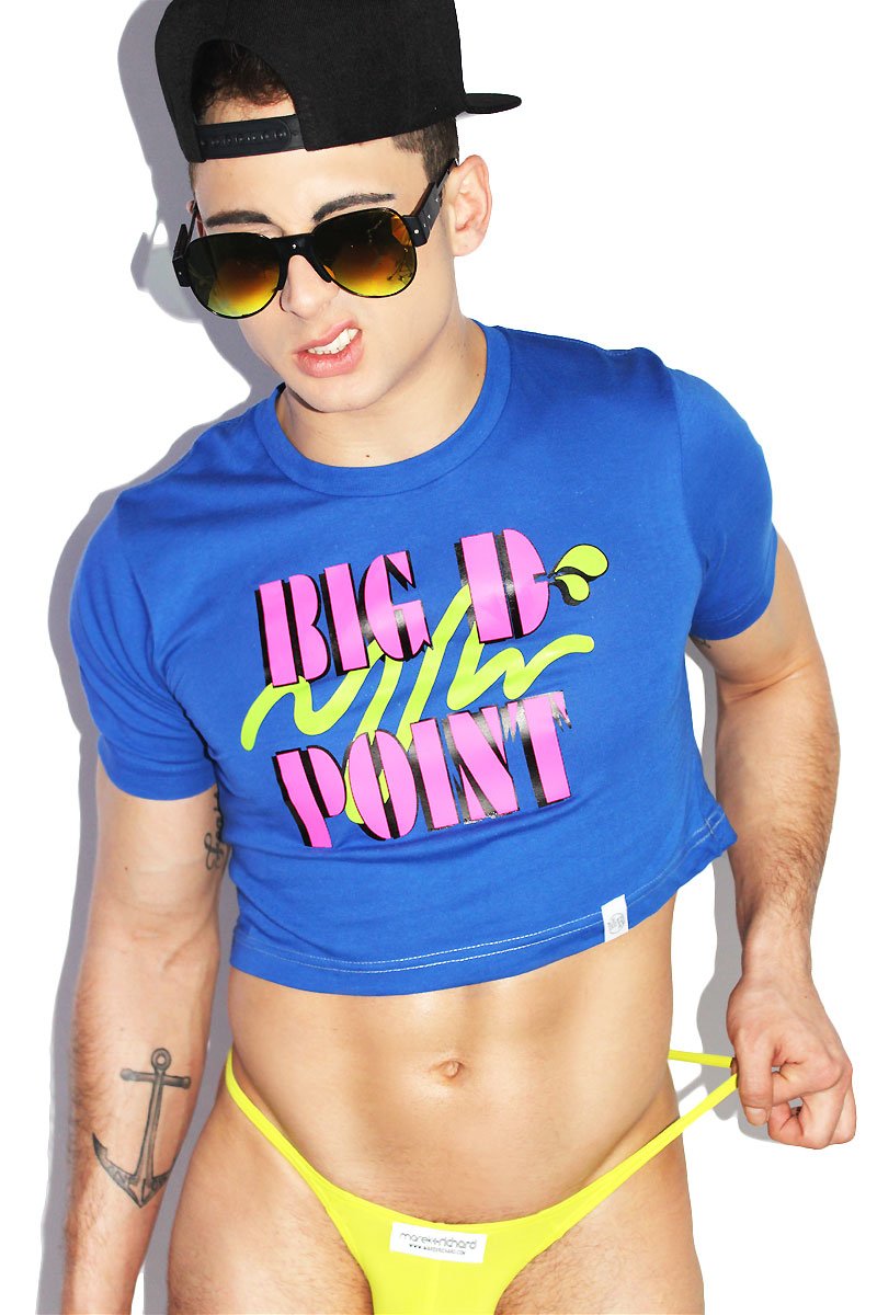 Big D Point Crop Tee-Royal Blue