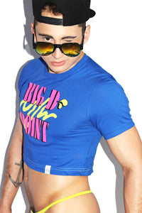 Big D Point Crop Tee-Royal Blue