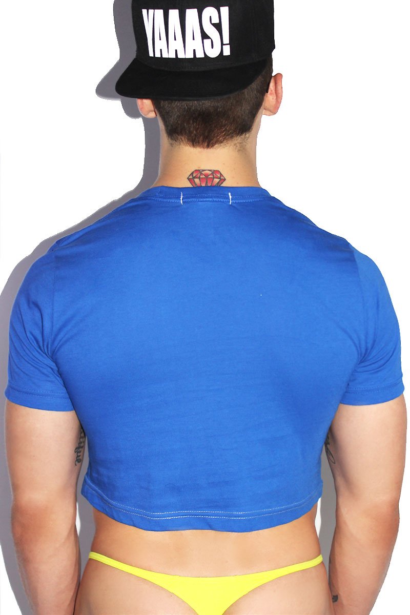 Big D Point Crop Tee-Royal Blue