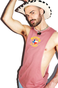 Bigger In Texas Low Armhole Tank- Mauve