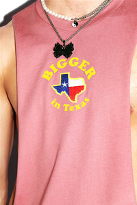 Bigger In Texas Low Armhole Tank- Mauve