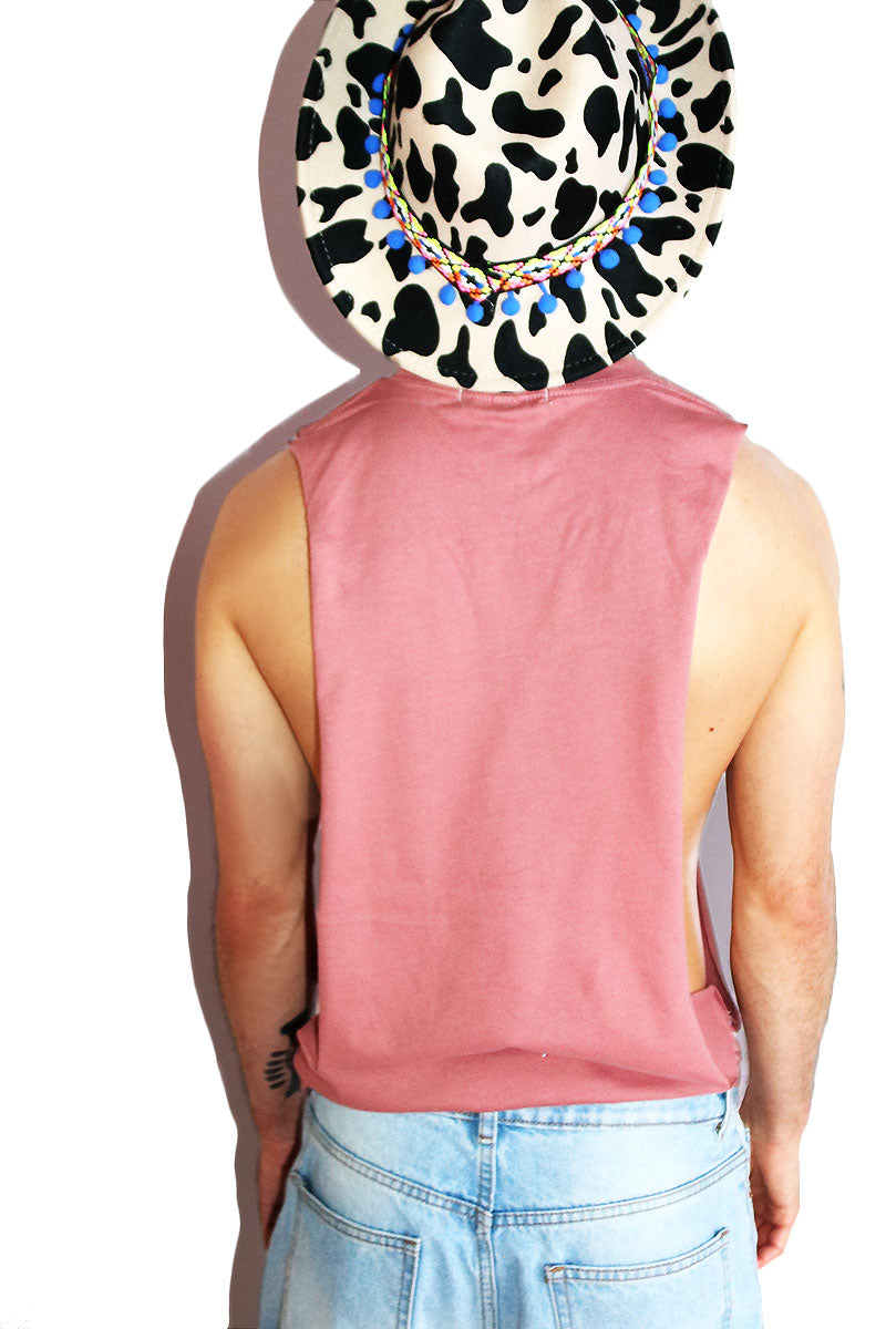 Bigger In Texas Low Armhole Tank- Mauve