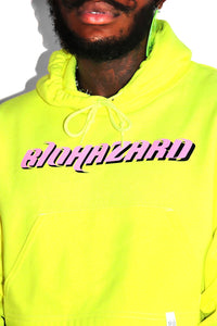BioHazard Long Sleeve Crop Hoodie- Neon Yellow