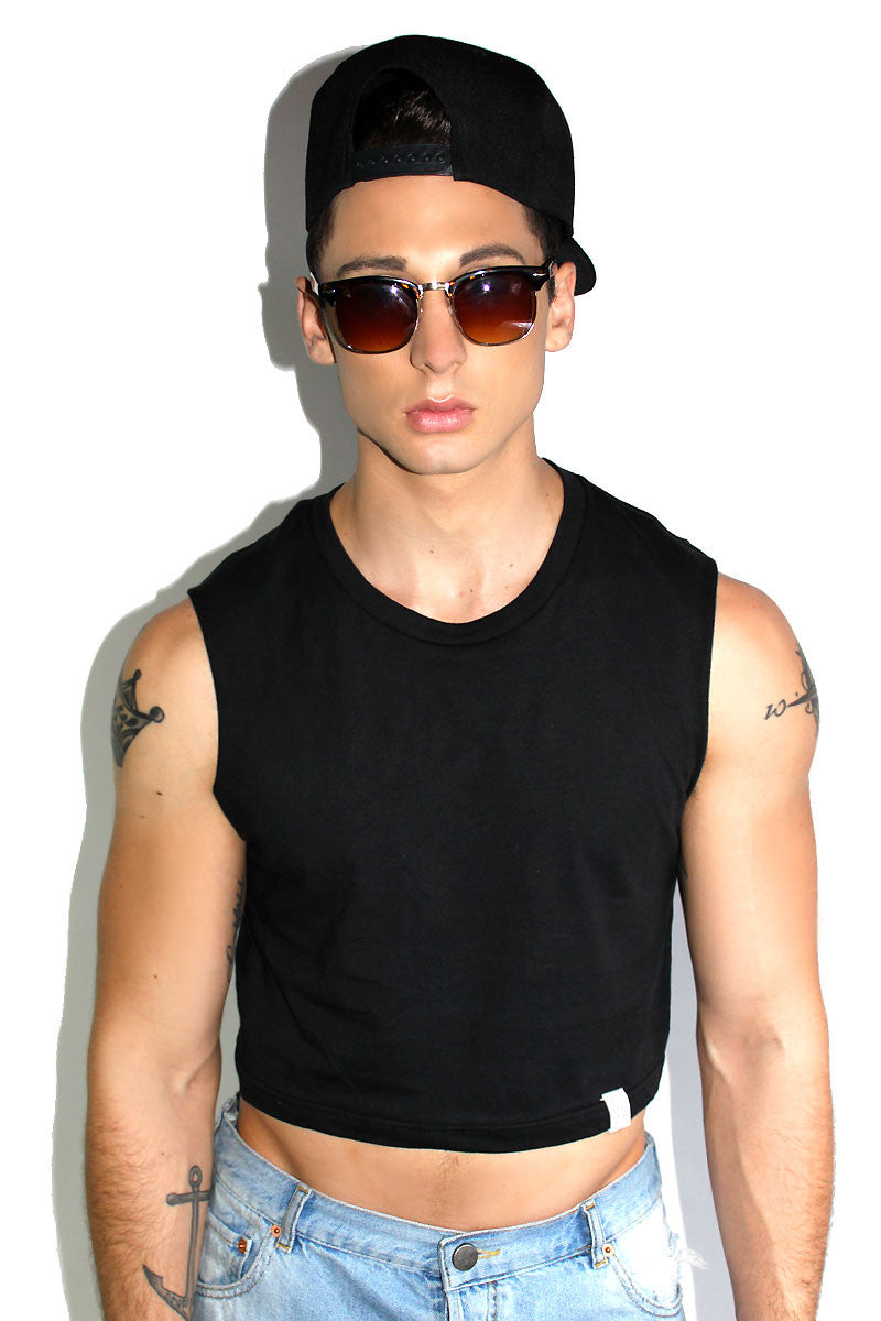 Core Crop Tank-Black