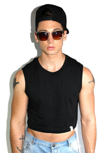 Core Crop Tank-Black