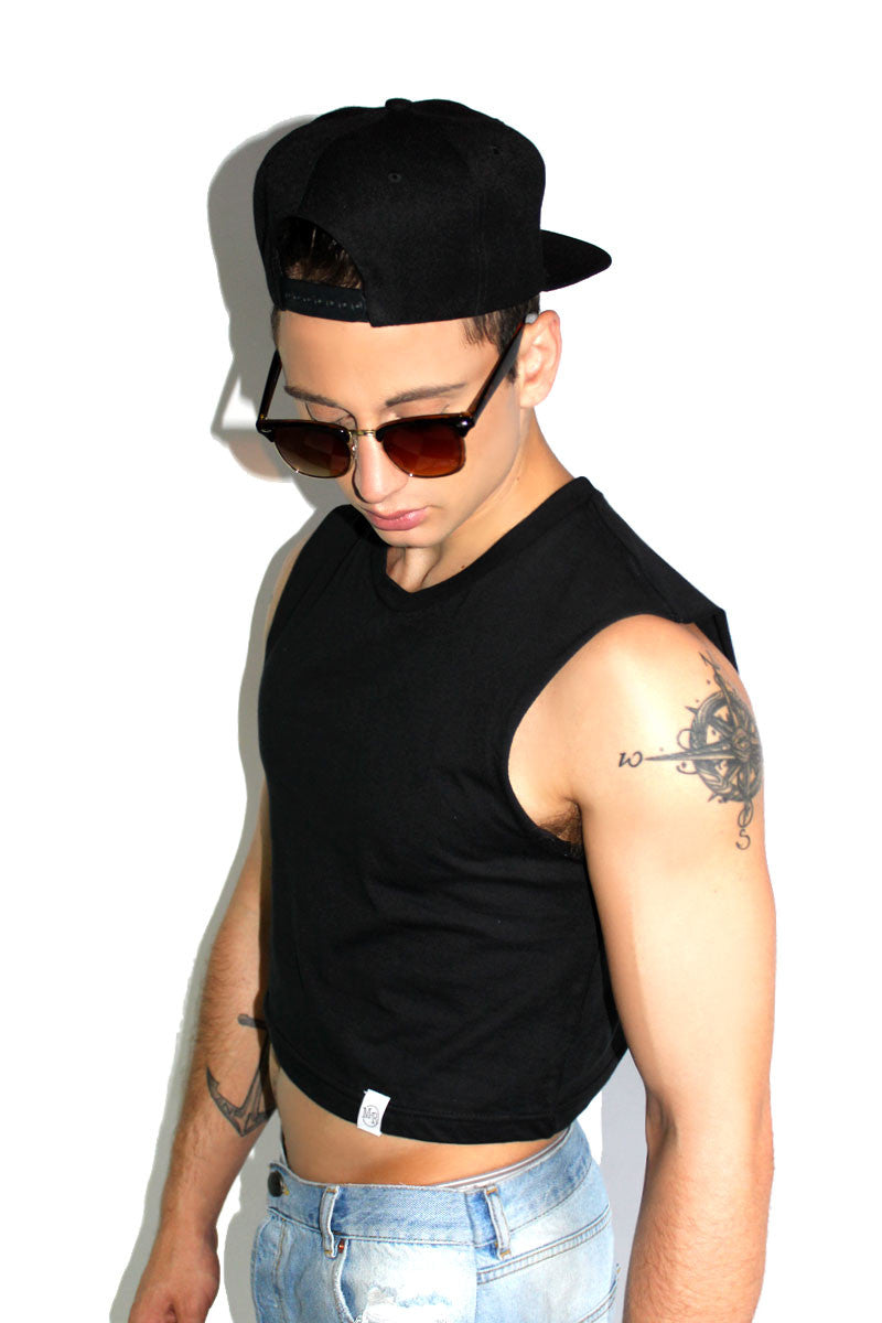 Core Crop Tank-Black