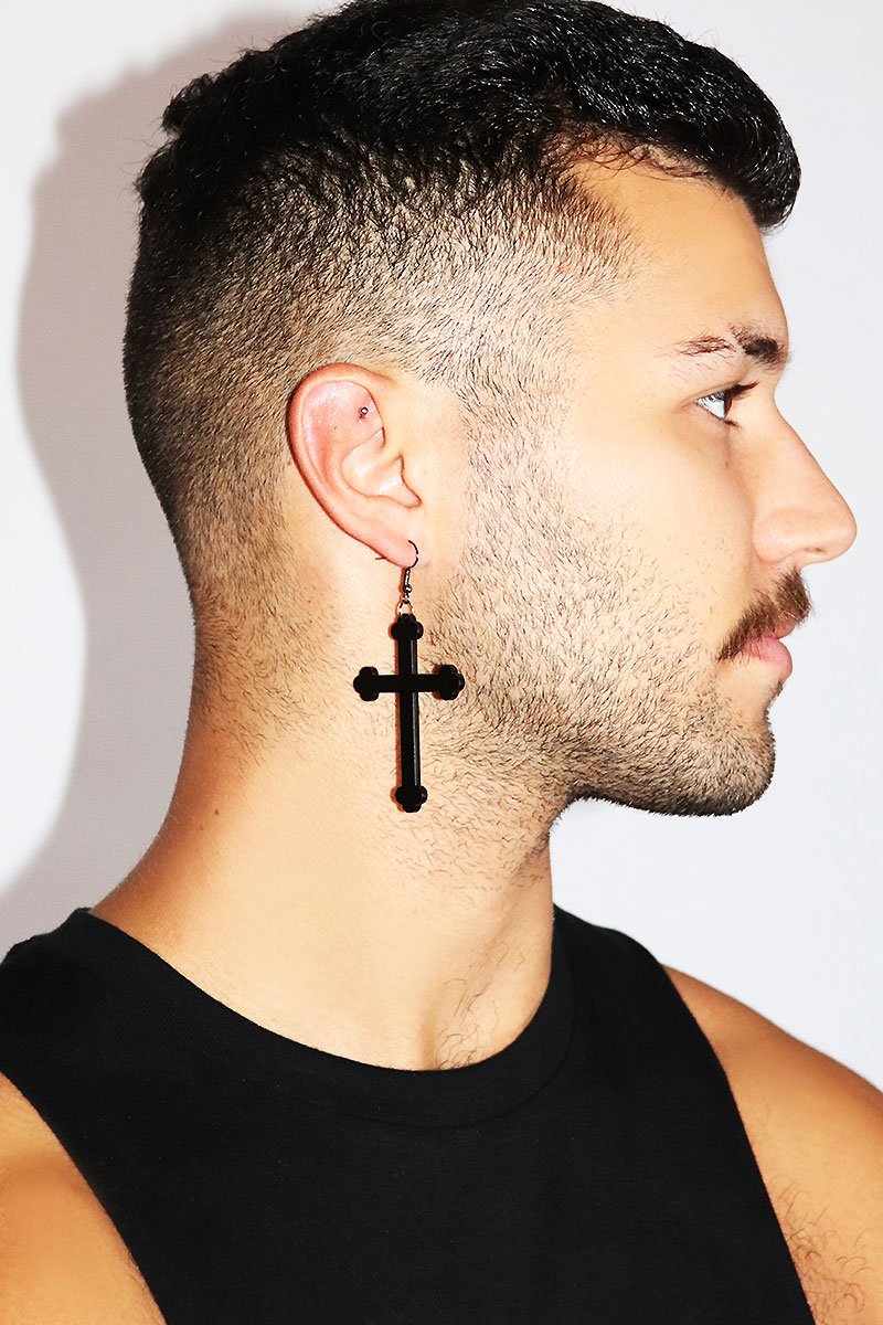 Single cross deals earring