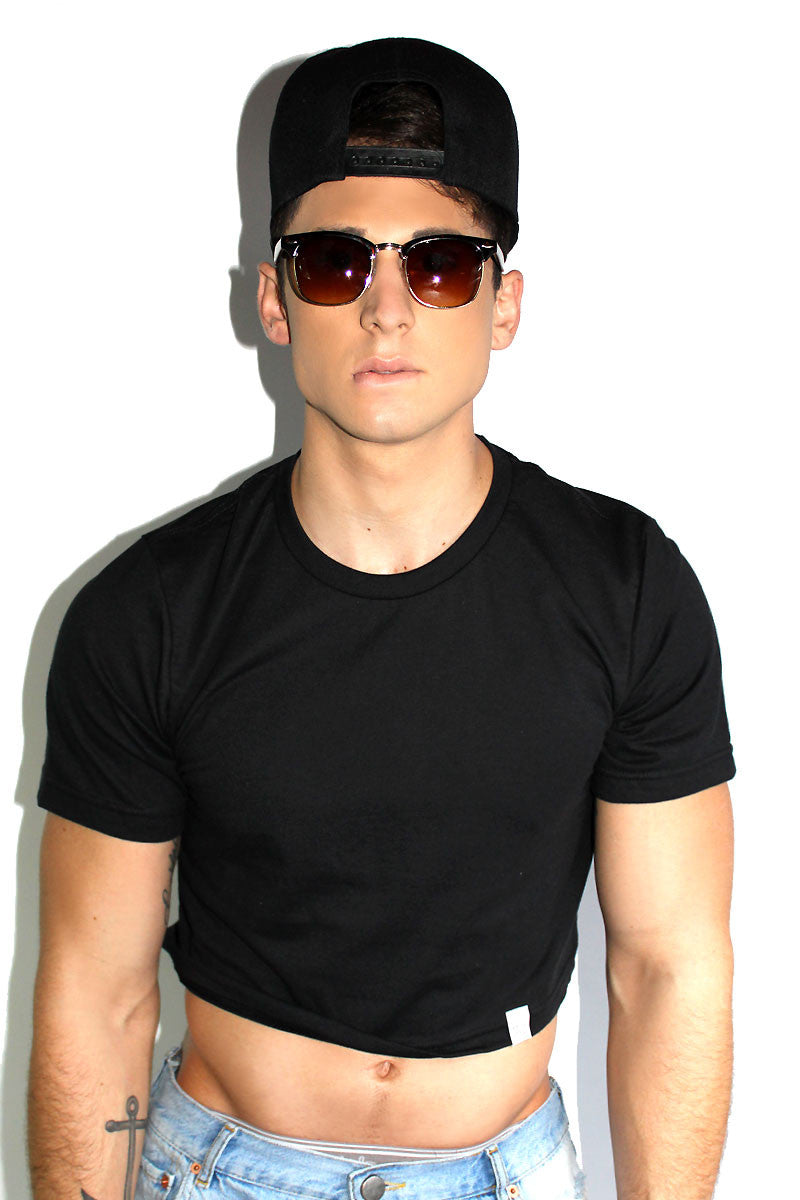Core Crop Tee-Black