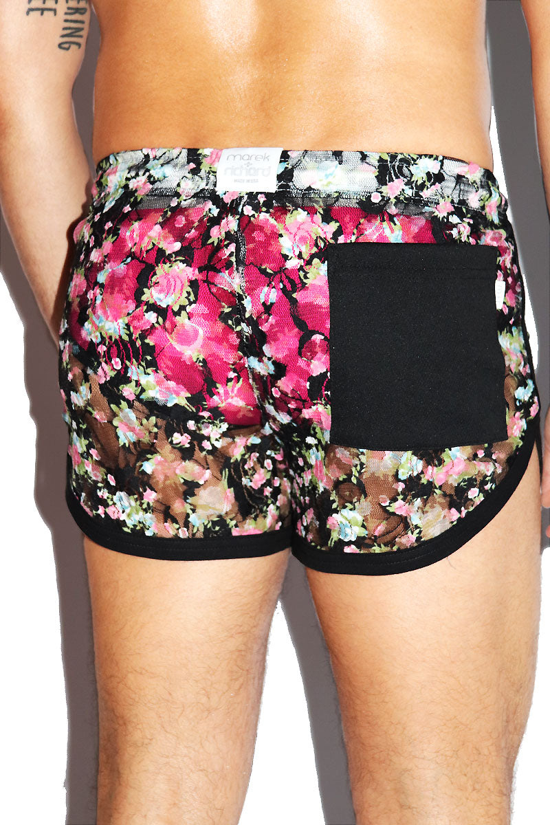 charbon FLOWER 7POCKETS RACING SHORTS【M】 FLOWER 7 POCKETS RACING