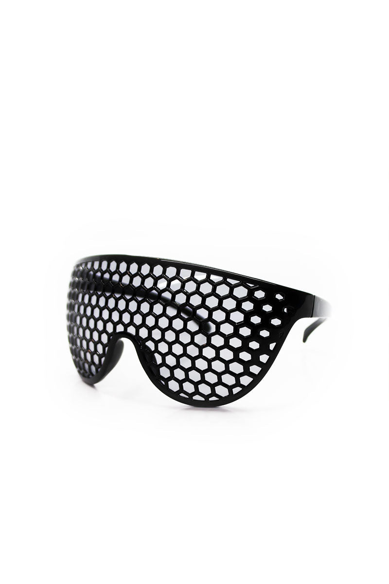 Beehive Cutout Sunglasses- Black