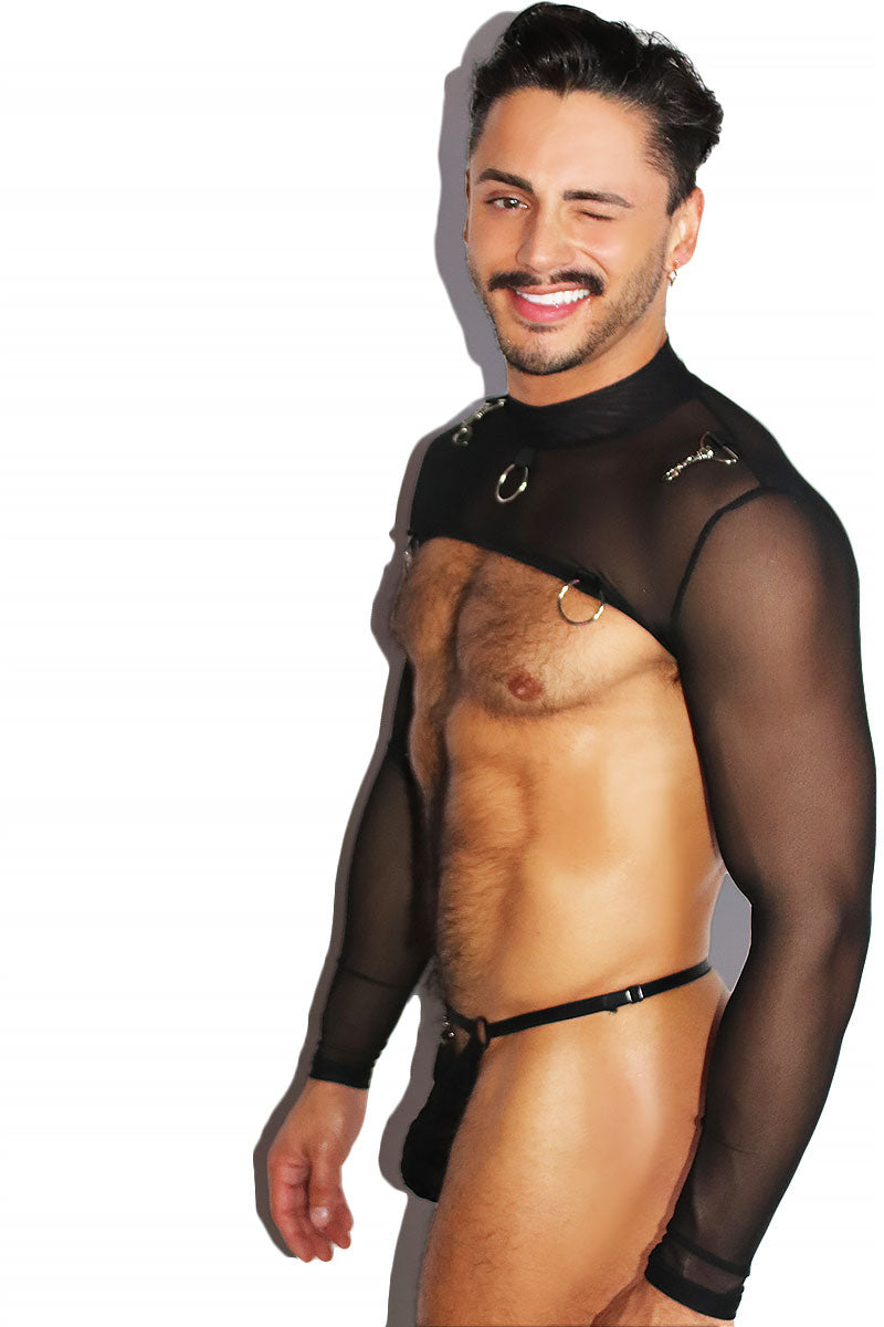 Edward Mesh Extra Tight Sleeve Harness- Black