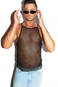 O Ring Mesh Tank-Black