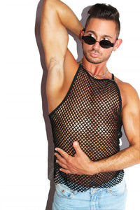 O Ring Mesh Tank-Black