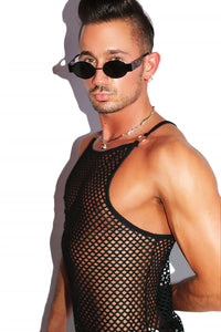 O Ring Mesh Tank-Black