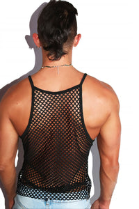 O Ring Mesh Tank-Black