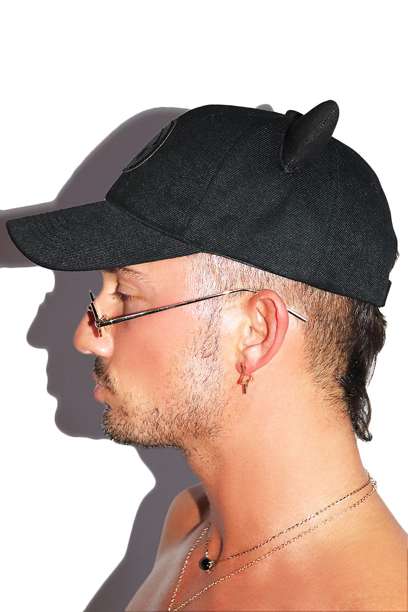 Upside Down Satanic Horns Dad Hat -Black