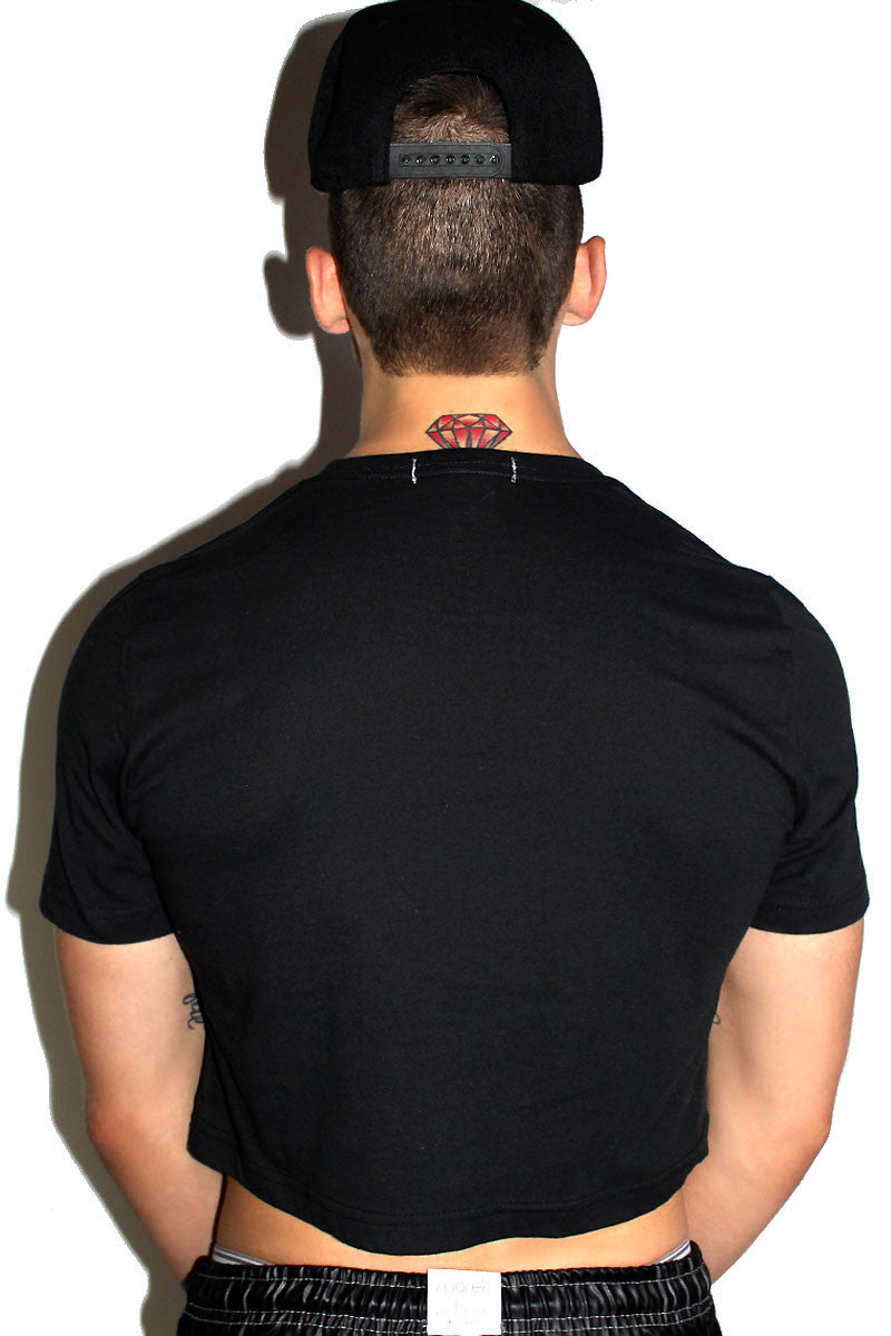 Bleeding Heart Crop Tee- Black