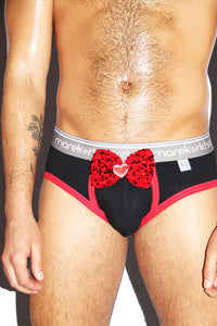 Bow Tie Open Back Brief- Black
