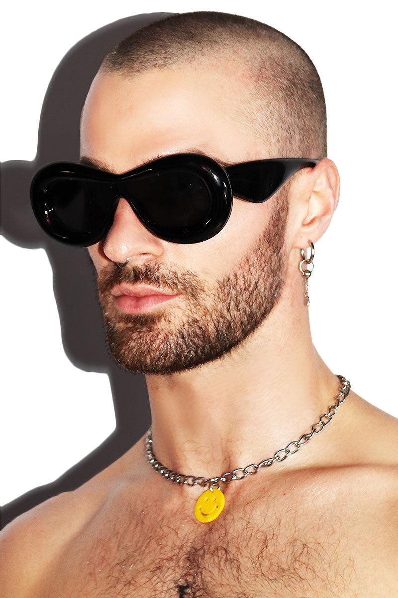 Retro Futurism Sunglasses- Black