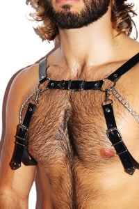 Yes Daddy Vegan Leather Harness- Black