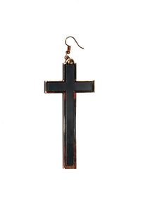 Gilded Cross Single Earring- Gold