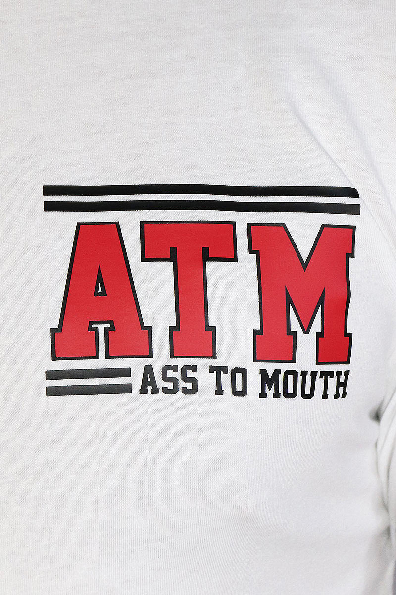 Ass To Mouth Long Sleeve Crop Tee-White