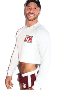 Ass To Mouth Long Sleeve Crop Tee-White