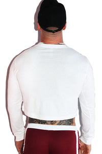 Ass To Mouth Long Sleeve Crop Tee-White