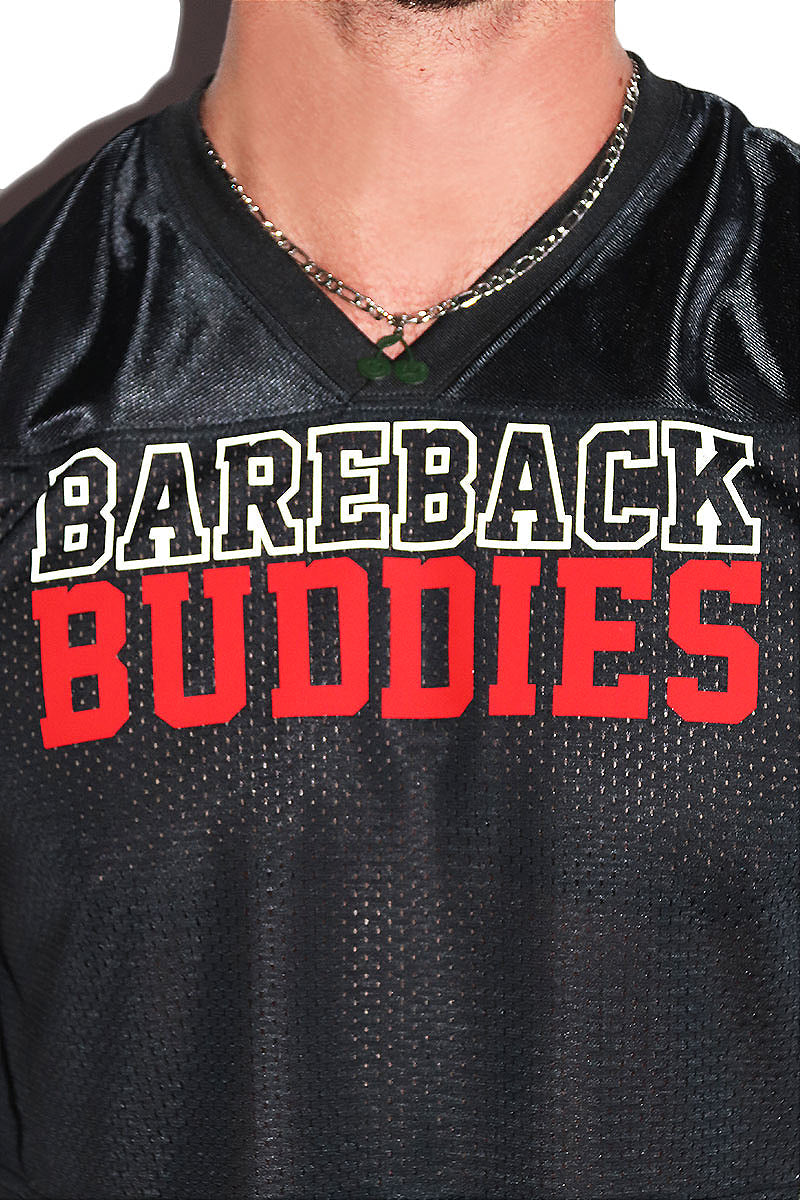 Bareback Buddies Athletic Jersey Relaxed Crop Tee- Black