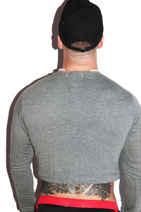 Favorite Sport Long Sleeve Crop Tee-Light Charcoal