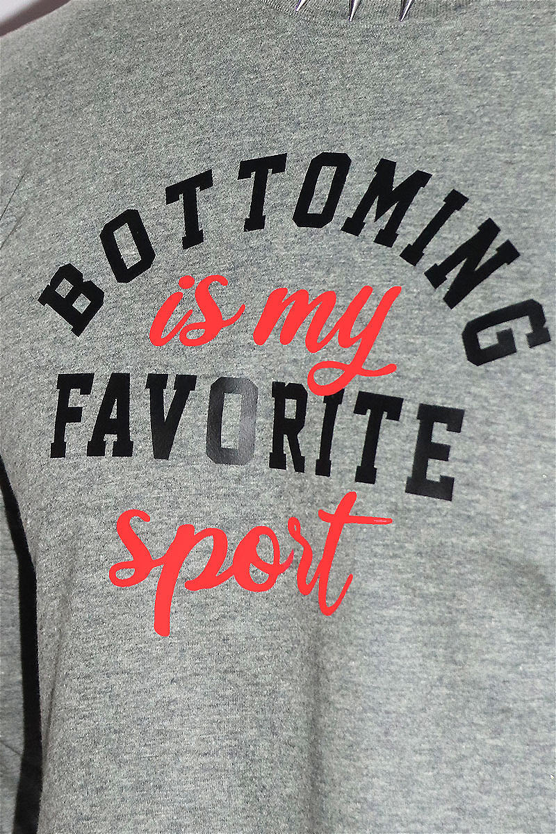 Favorite Sport Long Sleeve Crop Tee-Light Charcoal