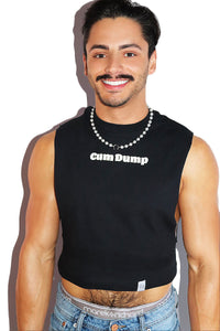 Cum Dump Crop Low Armhole Tank- Black
